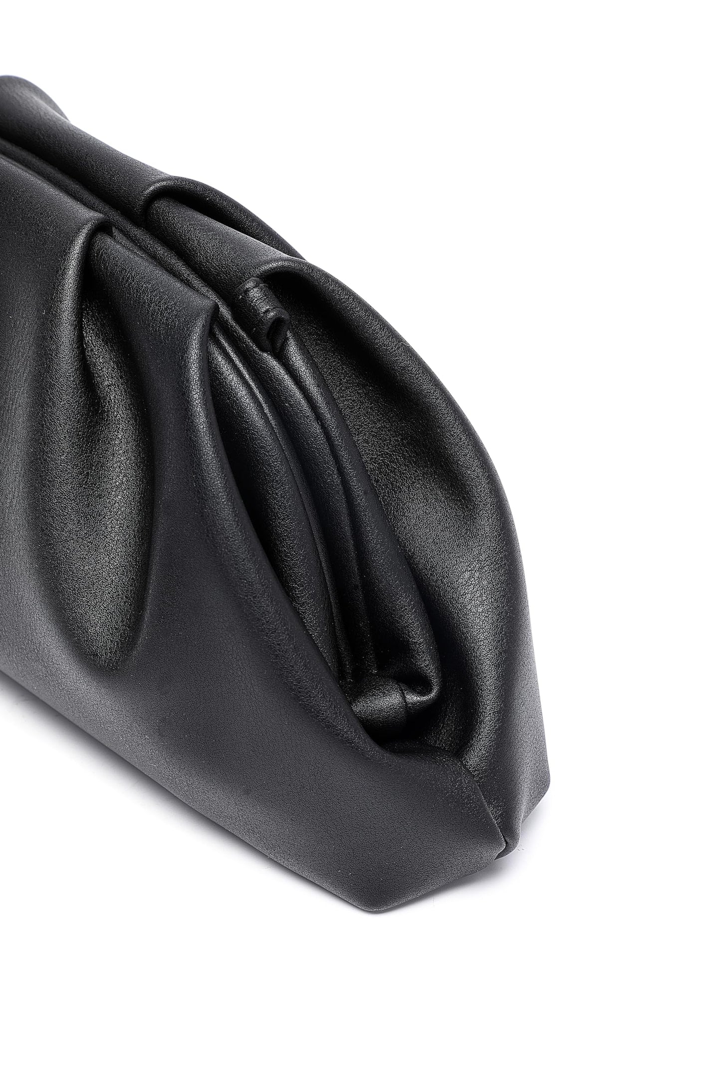 YUWITA Soft PU Leather Clutch Purses for Women Formal Elegant Luxurious Evening Bag (Black)