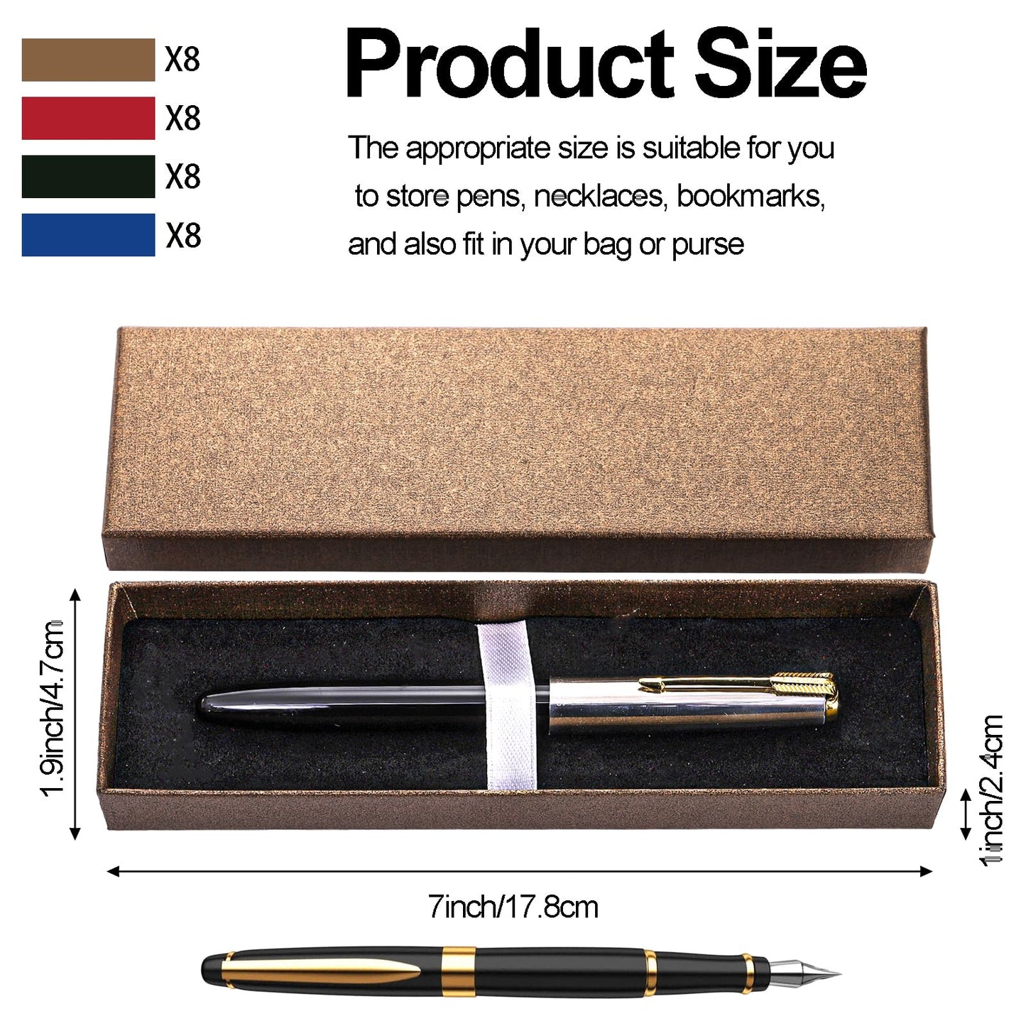 Yesland 32 Pcs Pen Gift Box Empty Pen Case with Lid, Cardboard Ballpoint Fountain Pen Display Box for Presentation Jewelry Collection Gift Packaging Office Supplies Business Birthday Souvenir