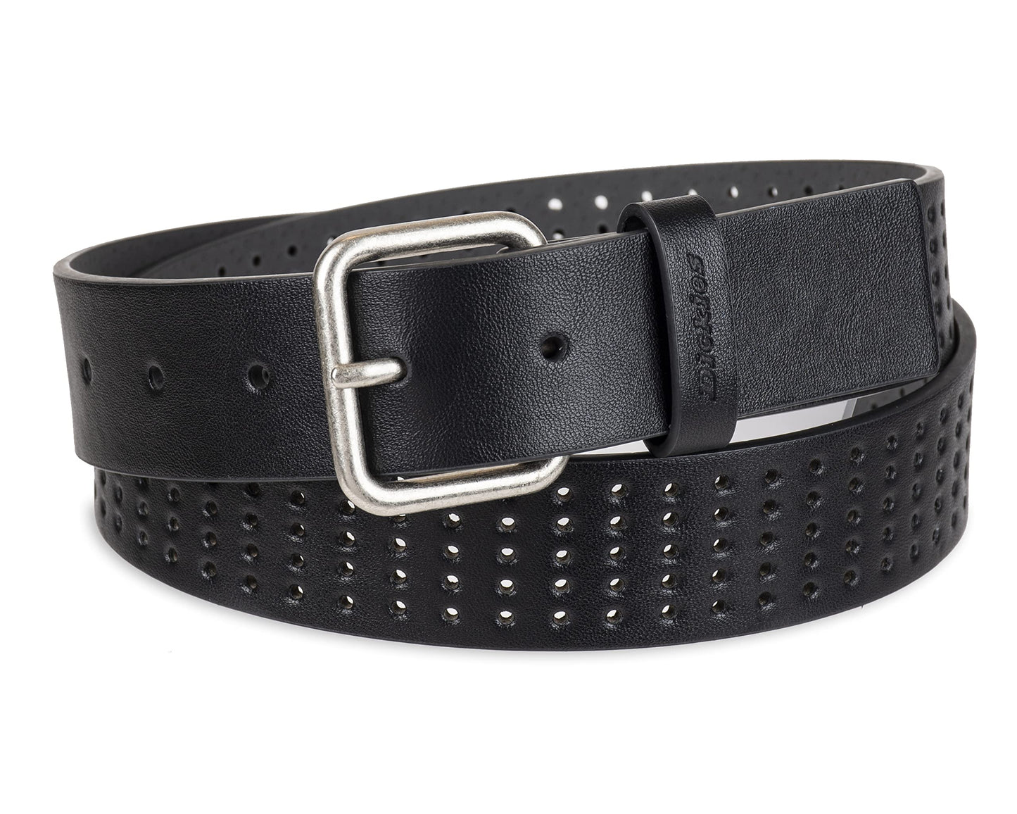 Dickies Women's Square Harness Buckle Multi-Perforated Casual Belt, Black Perforated, Medium
