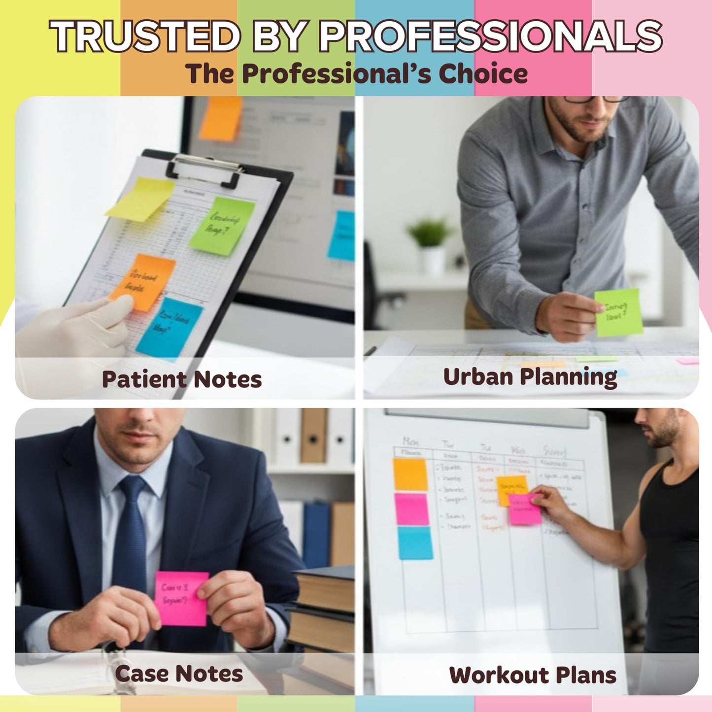 Infiniko Sticky Notes 3x3 (12 Pads/1200 Sheets) – 2026 Improved Adhesive, Super Sticky & Bright Neon Colors – 1200 Sheets – Ideal for School, Office & Desk Supplies