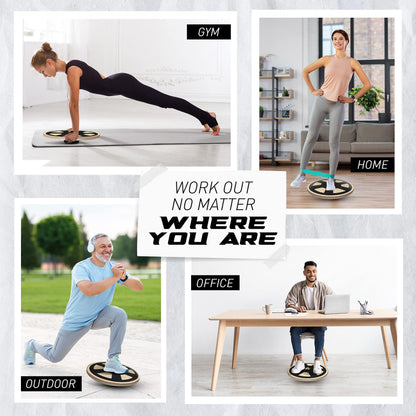 Yes4All 300lbs Wooden Wobble Board, 360-Degree Balance Board for Adults, Stylish Balance Trainer with Anti-Skid Texture