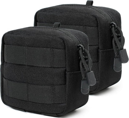 Mini Tactical Molle Compact Ammo Pouch - 2 Pack Small Utility EDC Tool Waist Belt Pouches
