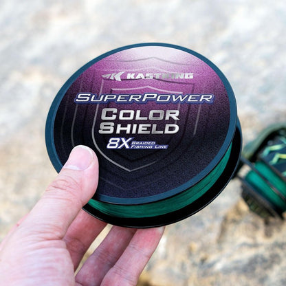 KastKing Superpower ColorShield Braided Fishing Line, Moss Green,8LB,500Yards,X8