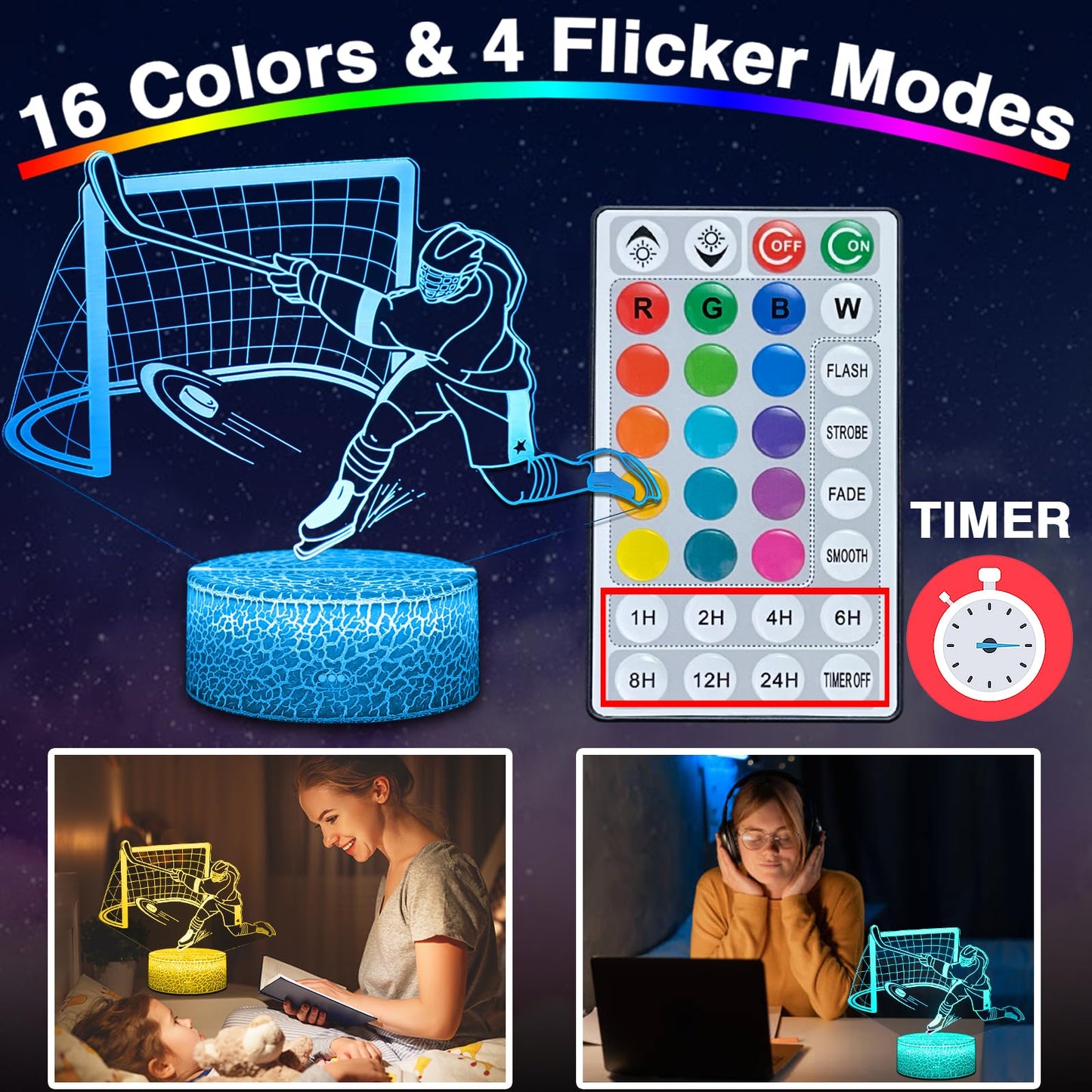 DAHEYMA Basketball 3D Illusion Lamp, Basketball Gifts for Boys Girls