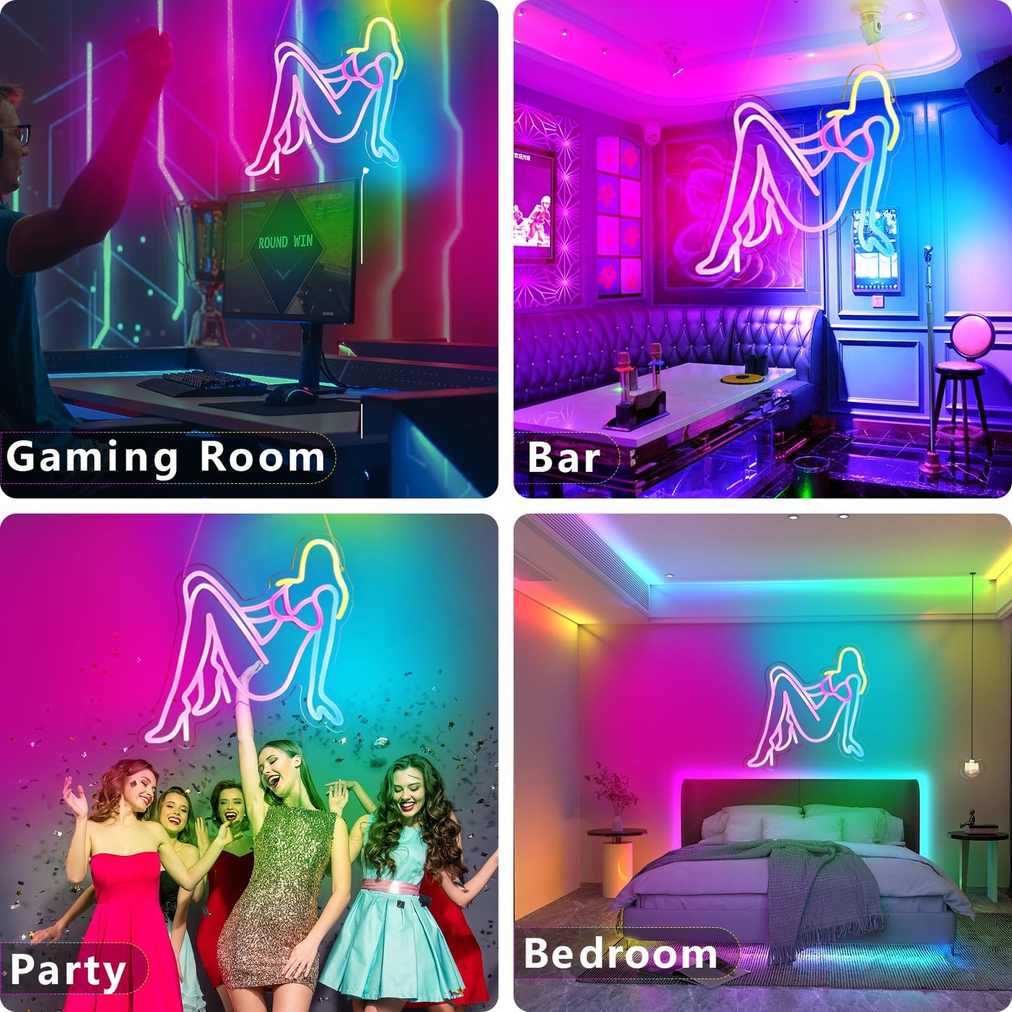 Golden Hair Beauty Neon Sign Neon Sign Led Neon Lights for Wall Decor Dimmable for Bedroom Led Sign USB Powered for Christmas Thanksgiving Birthday Party Girls Gifts