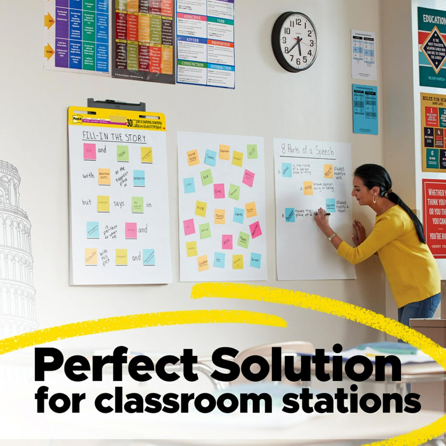 Post-it Super Sticky Mini Easel Pad, 15 x 18 Inches, 20 Sheets/Pad, 6 Pads, White Premium Self Stick Flip Chart Paper, Great for Virtual Teachers and Students (577SS)