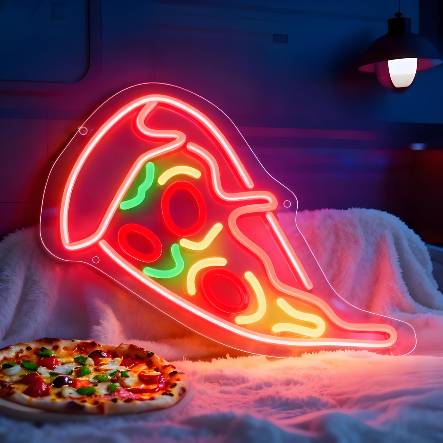 Neonawall Pizza Lovers Business Neon Sign for Wall Decor Light Up Letters Led Sign Party Gift Led Decorative Night Signs Photo Prop Decorations Grand Opening Gift for Fast Food Restaurant Pizza Lovers