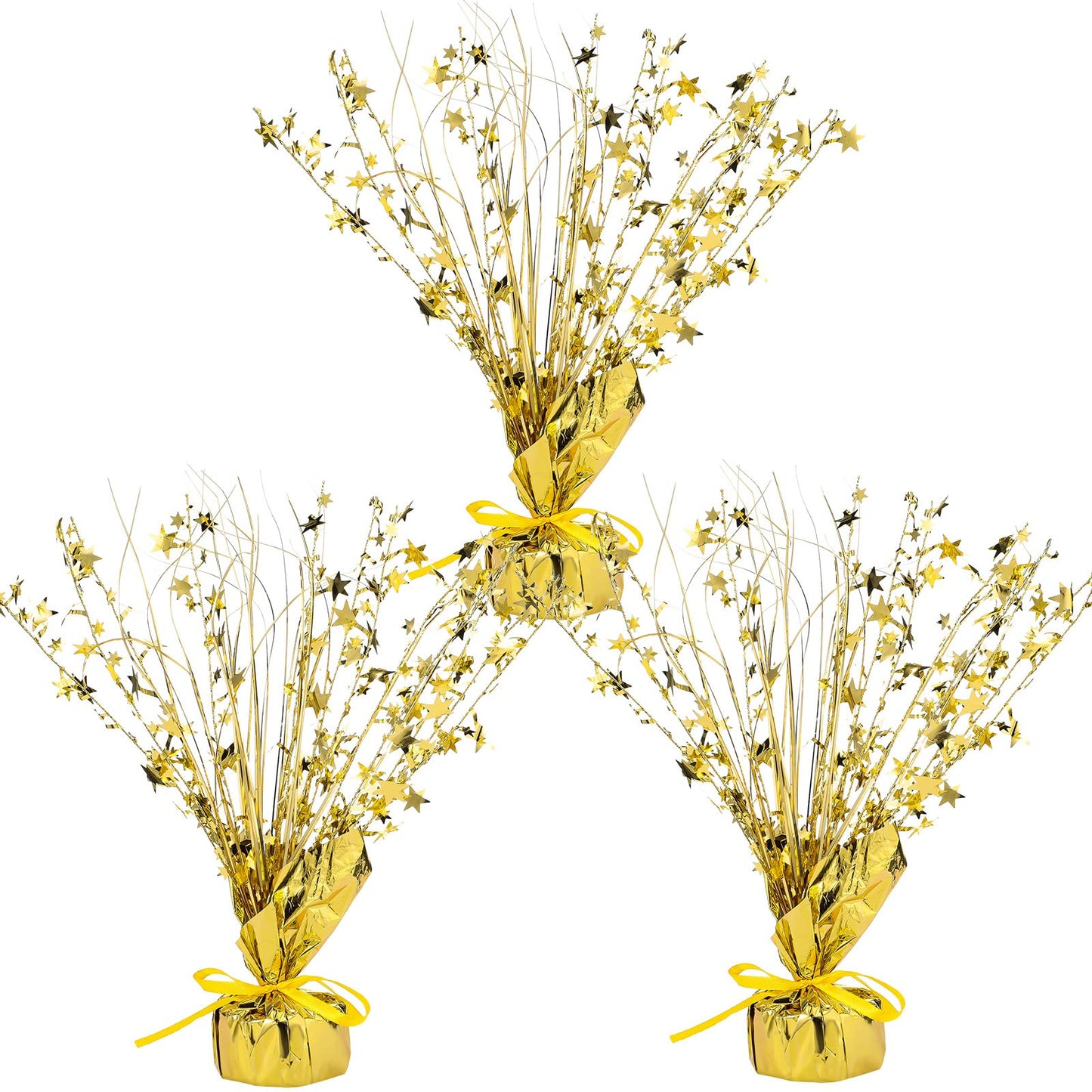 Crowye 3 Pieces Metallic Foil Spray Centerpiece Birthday Table Decoration Star Burst Centerpieces Graduation Table Decor for Birthday 2026 Party Holiday(Gold)