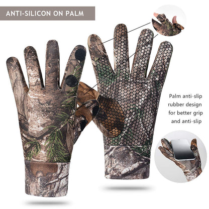 EAmber Camouflage Hunting Gloves Full Finger/Fingerless Gloves Pro Anti-Slip Camo Glove Archery Accessories Hunting Outdoors (M) (L) (L)
