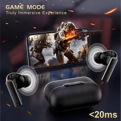 IAMJOY Gaming Earbuds, 20ms Low Latency, Active Noise Cancelling with 6 Mic, 2.4GHz & Bluetooth, 35 Play Time, Wireless Earbuds Compatible with Meta Quest 3/2, PS5/4, Steam Deck, VR, Switch, PC