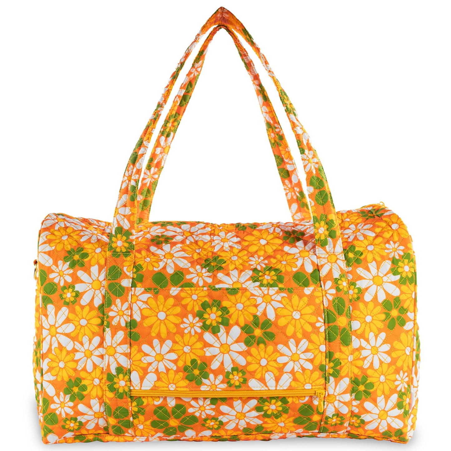 ban.do Quilted Duffel Bag for Women, Large Carry On Travel Weekend Bag with Top and Shoulder Straps, Retro Floral