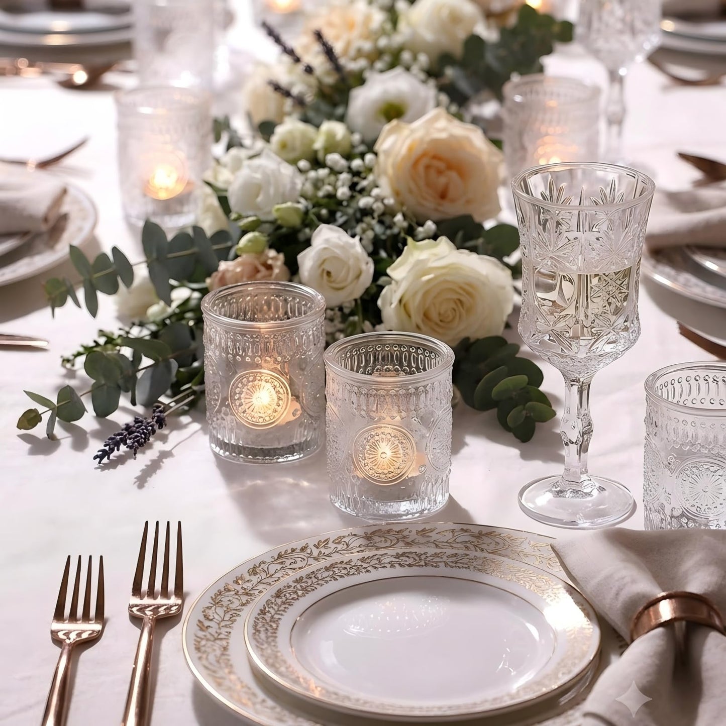 30 Pcs Clear Votive Candle Holders for Wedding, Glass Tea Lights Holder,