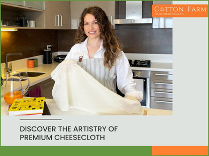 Cotton Farm Pre-Cut Cheese Cloths, 18 x 18 inch, Grade 100, Overlocked Edges, Ready to Use, Muslin Cheesecloth for Straining and Cooking, 100% Unbleached Cotton, Reusable