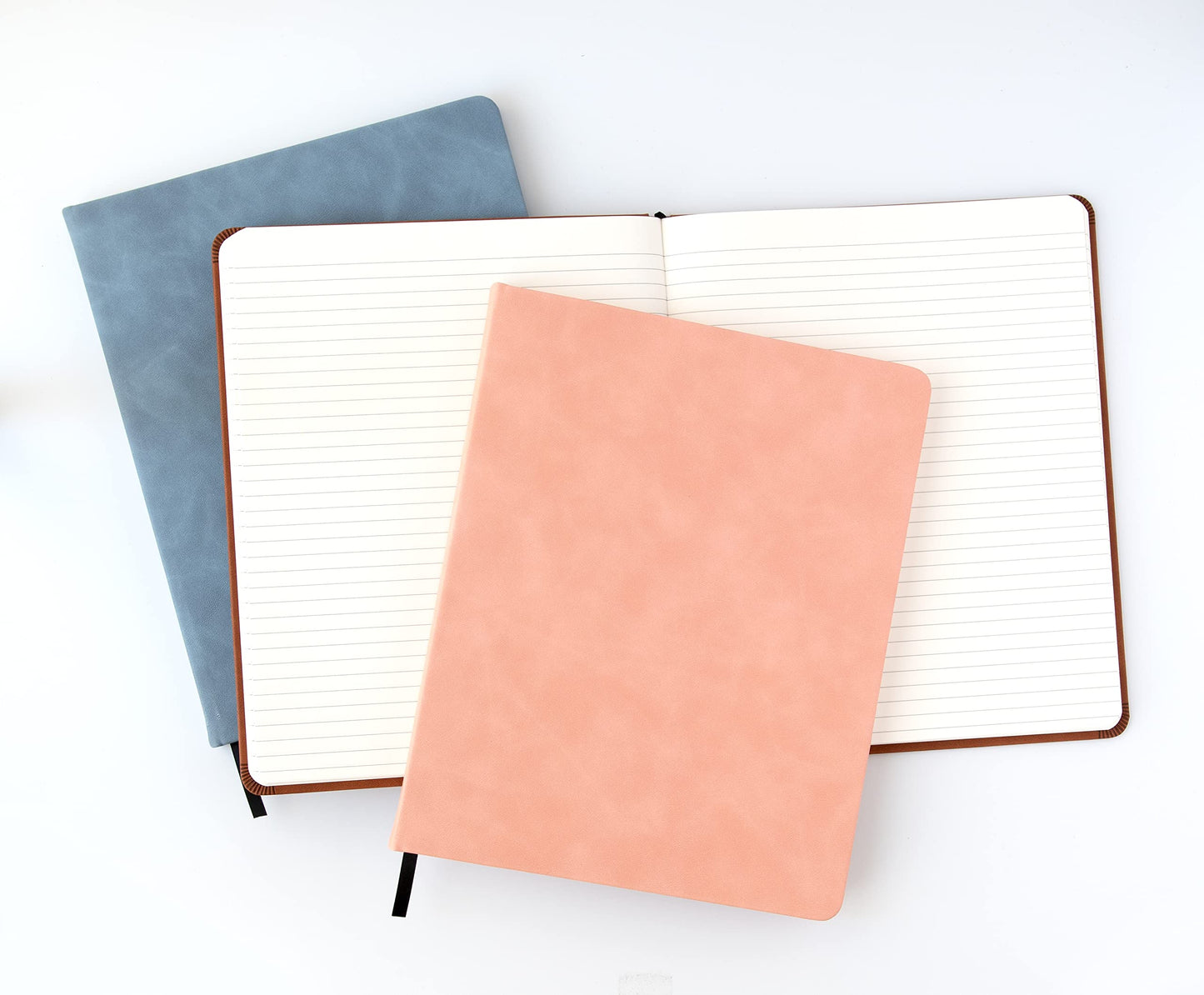 THiNKABLE Lined Journal Notebook, A4 Brown Vegan Leather Hard Cover Journal for Writing, Large 8.25x10.25 inches, Lined Notebook For Work, Work Notebook