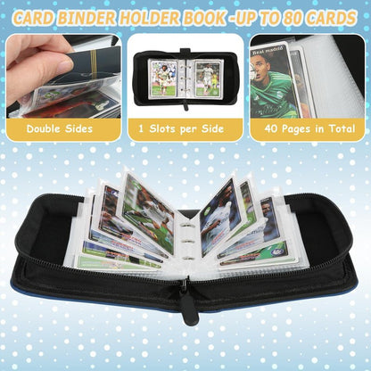 Foalgo Trading Card Binder, Card Collection Binder Album Folder with 80 Side Loading Pockets, 1 Pocket Trading Card Album Folder for TGC,MTG, Baseball Cards, Yugioh