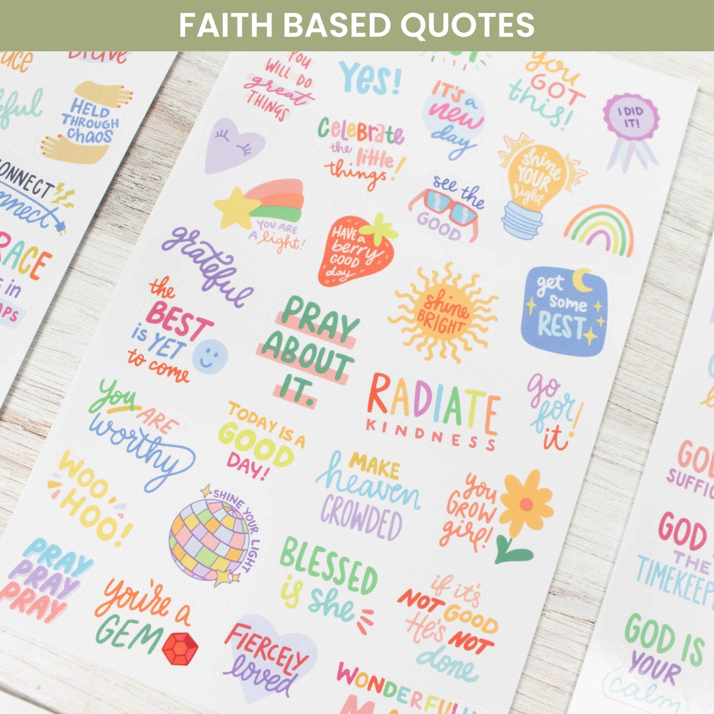 bloom daily planners x Cleerely Stated Rooted in Faith Sticker Pack - 8 Sheets /540 Stickers - Christian Planner Stickers for Journaling, Religious Encouragement, Bible Study, Prayer & Devotionals