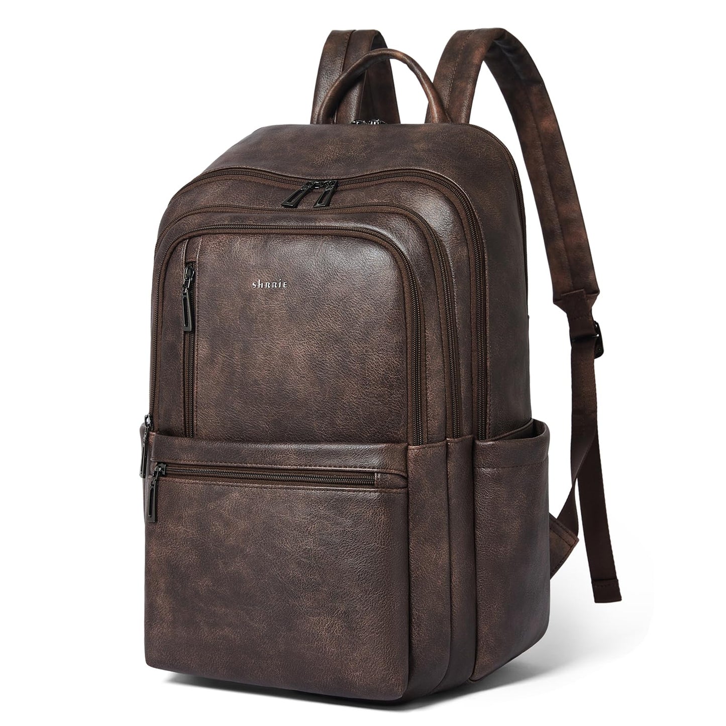 Shrrie Leather 17 inch Laptop Backpack for Women, Large Travel Backpack Purse for Casual Daypack College Work Bag