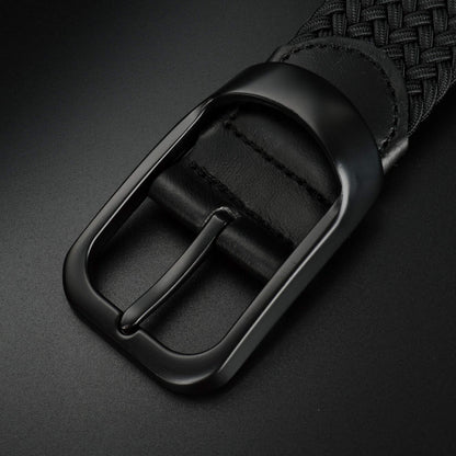 Drizzte Plus Size Mens Belt 67'' Casual Elastic Black Braided Stretchy Fabric Web Belts