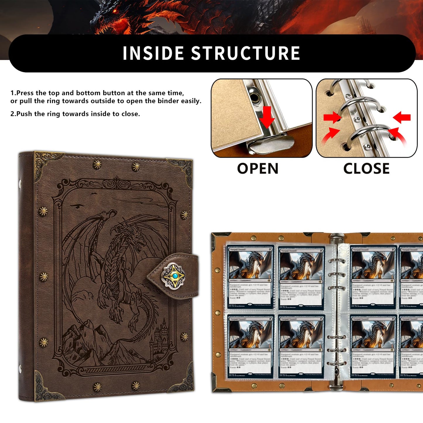 DUROTAN 4 Pocket Card Binder Cards Holder,240 Pockets Card Collection Album,Card Holder Binder with Removable,Card Folder for Trading Cards,Sports Cards