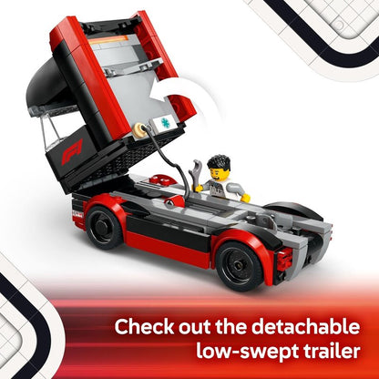LEGO City F1 Truck & RB20 AMR24 Car Set - Building Toy for Kids Ages 8+ | Formula 1 Collectible Gift