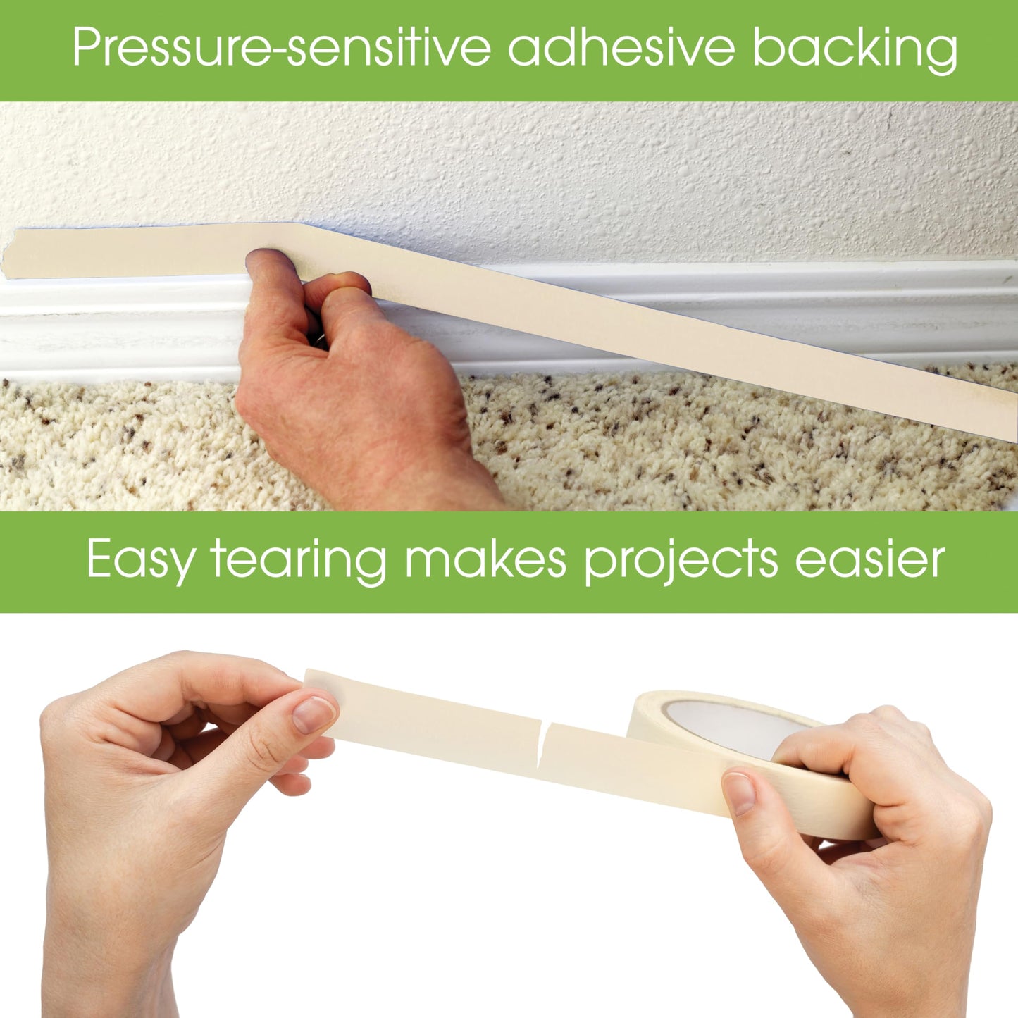 Masking Tape, 1 Inch x 55 Yards, Bulk 20 Pack, White Beige Color, Adhesive Painting Tape, Bulk Pack General Purpose Masking Tape, 20 Rolls x 55 Yards, 1100 Total Yards (20 Pack)