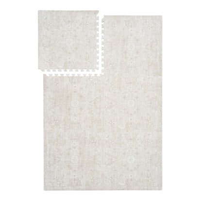 PopsyKosy Premium Baby Floor Play Mat - Extra Thick & Cushioned 1 inch Playroom Foam Mat, Non-Toxic Odorless - 6 Tiles - Spacious 6x4 ft. - Stylish & Large, Waterproof for Kids & Toddlers - Pearl Beige