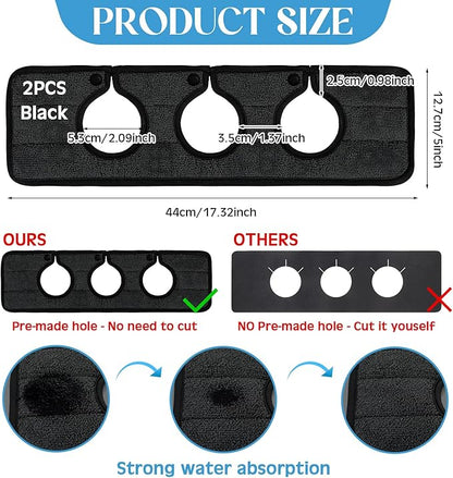2 Pcs Faucet Mat for Kitchen Sink Splash Guard for Kitchen Sink Faucet Dish