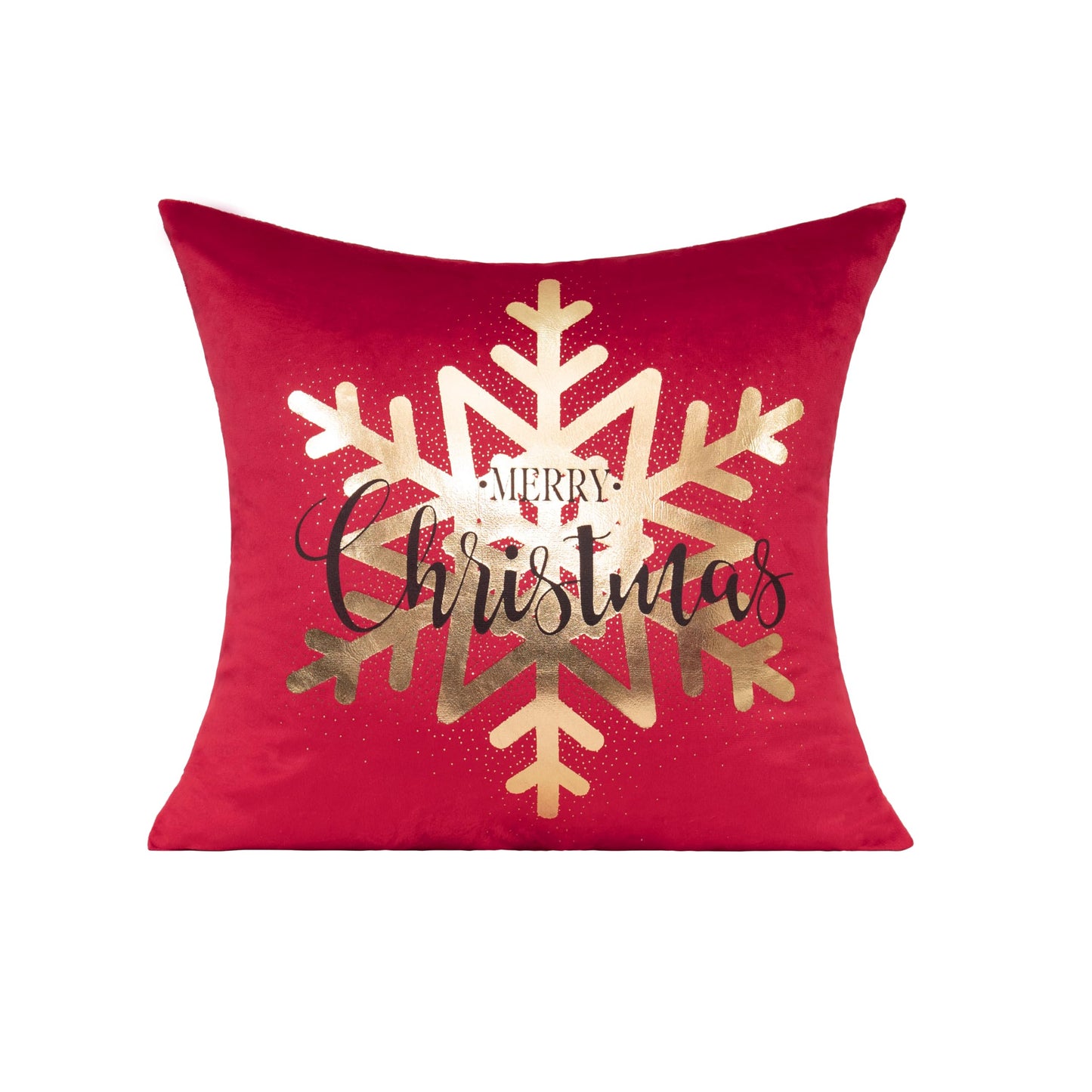 All Smiles Red Gold Christmas Decorations Throw Pillow Covers Cases 18X18 Set of 4 Turquoise Xmas Indoor Home Décor Ornaments Velvet Navidad Cushion for Sofa Couch Tree Snowflake