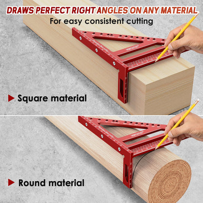 8.5 Inch Large Carpenter Square – Multi-Angle Measuring and Marking & Creating Spacing Marks,15-90 Degrees Angle Marking Square,Marking Gauge
