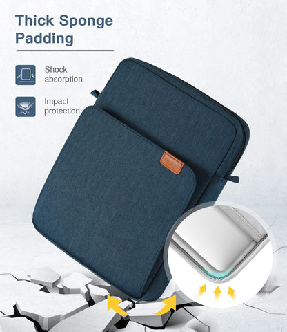 MoKo 15 Inch Laptop Sleeve Bag Fits MacBook Air 15" M2 2023, MacBook Pro 14" M2 2023, Galaxy Tab S9 Utra 14.6" 2023, Handle Carrying Case with Shoulder Strap, Indigo