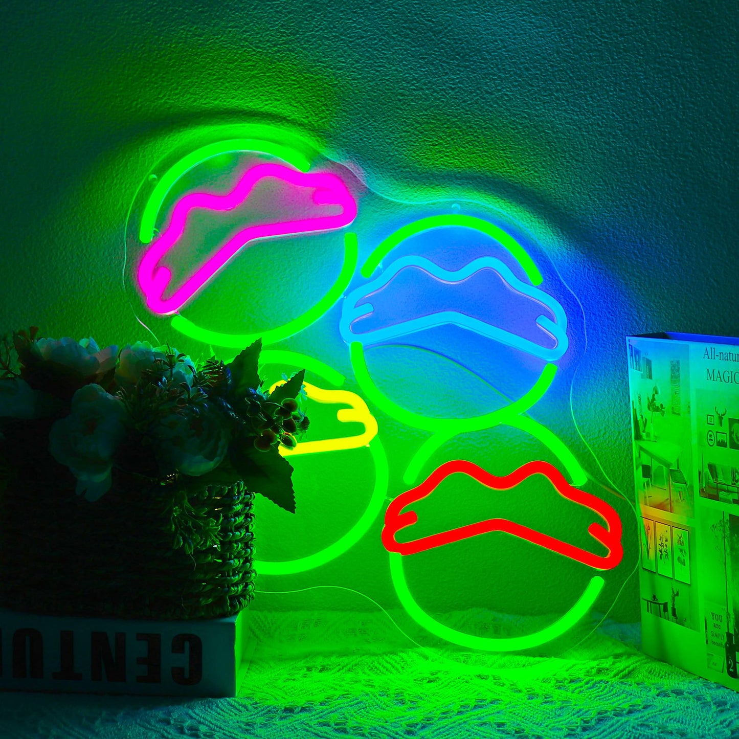 Bkuupau Neon Sign, Neon Signs for Wall Decor - Dimmable LED Light Signs Home Decor for Bedroom, Man Cave, Gaming Room, Party, Club, Bar Decoration - Christmas Halloween Easter Gift