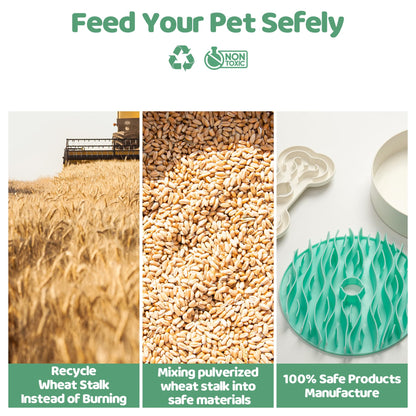 Puzzle Feeder Slow Feeder Dog Bowl for Large Dogs with Non-Slip Base - Adjustable Speed Design, Removable Puzzle Inserts & Dishwasher Safe, Green
