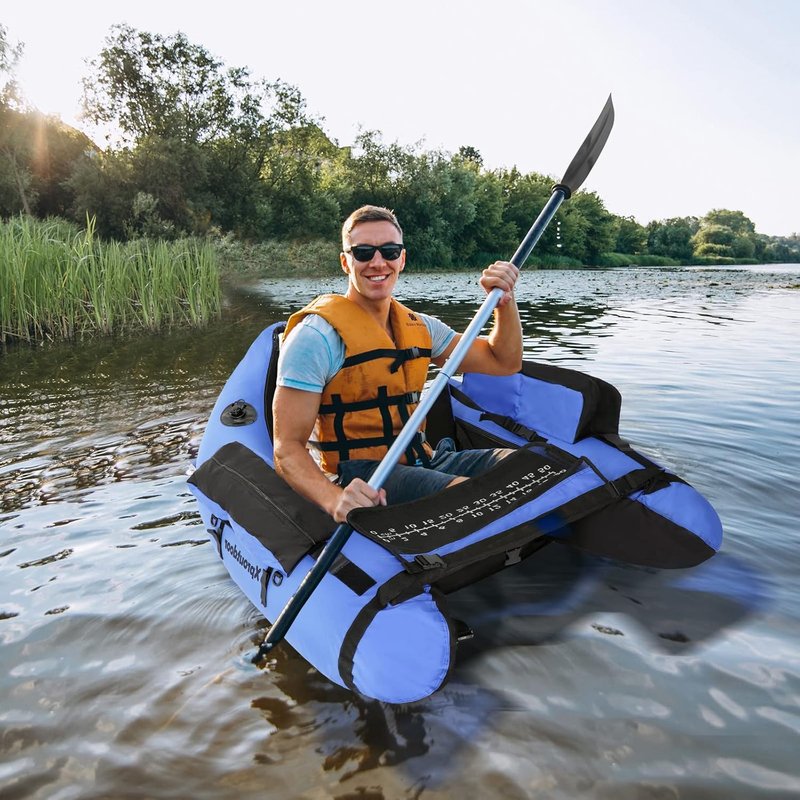 Fishing Float Tube - Adjustable Backpack Straps, Storage Pockets & Fish Ruler | 350LBS Capacity, Includes Pump & Oar
