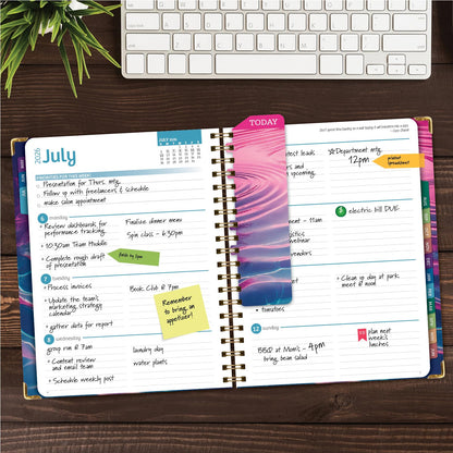 HARDCOVER Academic Year 2026-2027 Planner: 14 Months (May 2026 Through June 2027) 8.5"x 11" Daily Weekly Monthly Planner Yearly Agenda. Bookmark, Pocket Folder and Sticky Note Set (Summer Bliss)
