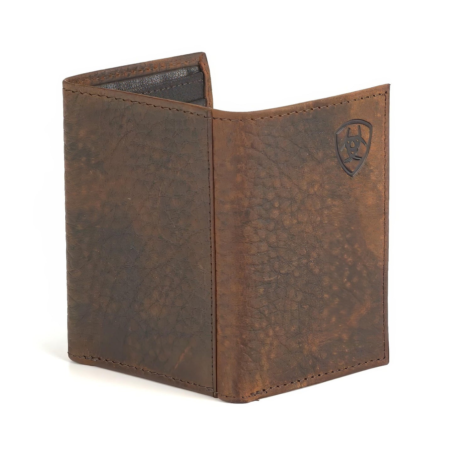 ARIAT Trifold Wallet Emboss Corner Logo Brown One Size