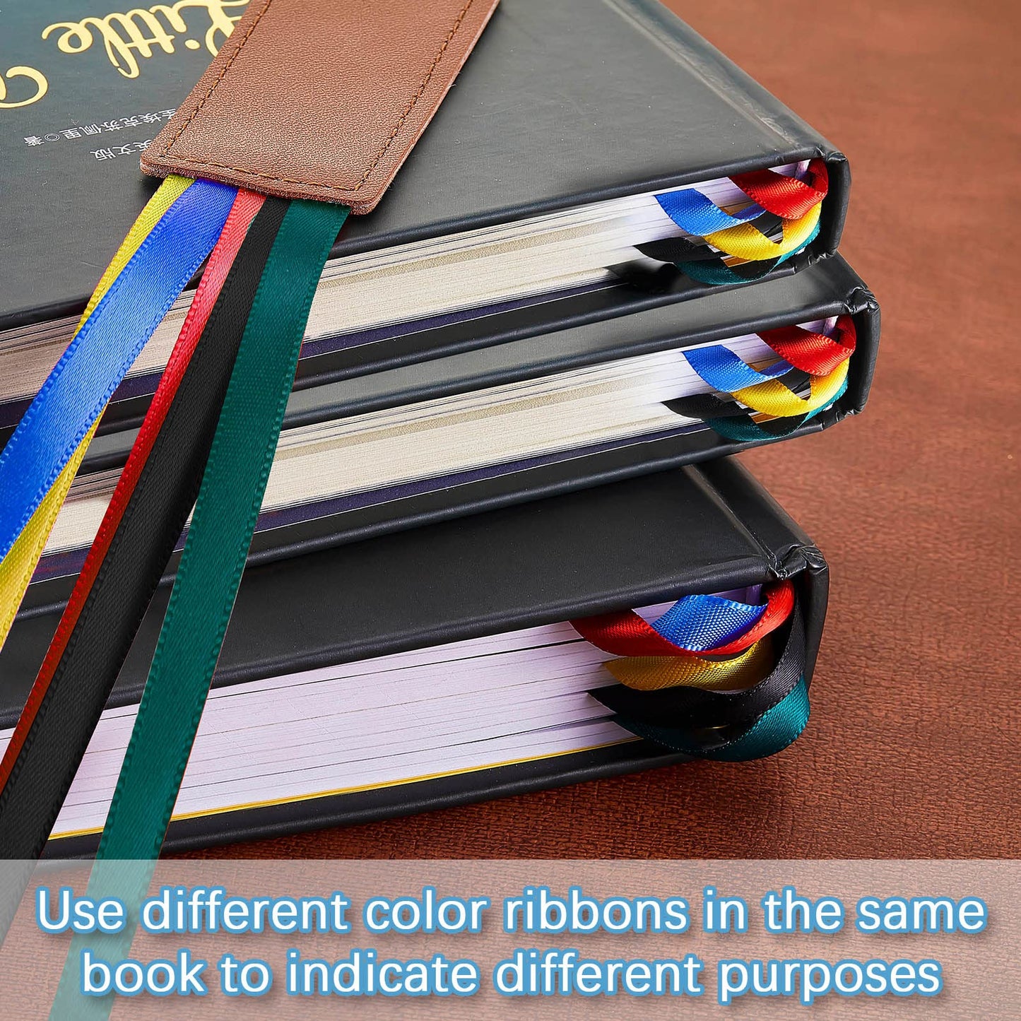 Fuutreo 20 Pcs Bible Ribbon Bookmark Bulk Artificial Leather Christian Book Markers with 5 Colorful Ribbons for Books