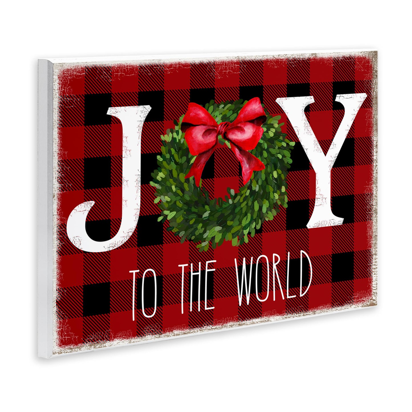 Stupell Industries 'Charming Christmas Buffalo Plaid ', Wall Plaque Art, 15 x 10 Inches, Easy to Hang and Sturdy, Made in USA, by Deborah Brown