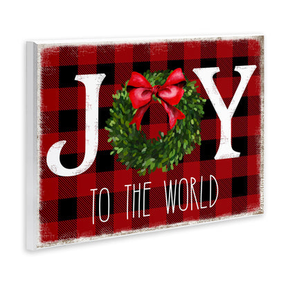 Stupell Industries 'Charming Christmas Buffalo Plaid ', Wall Plaque Art, 15 x 10 Inches, Easy to Hang and Sturdy, Made in USA, by Deborah Brown