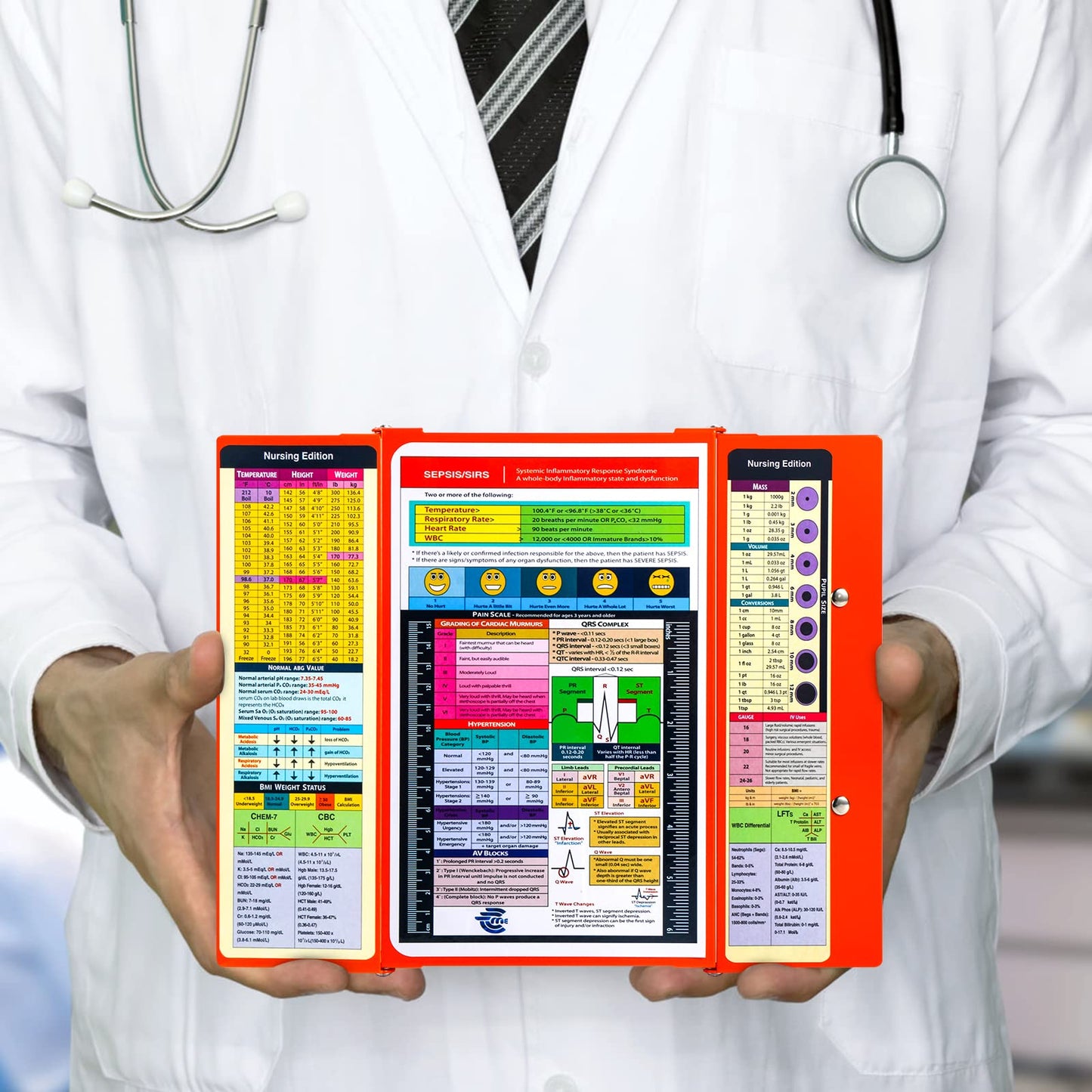 Nursing Clipboard with and Medical Edition Cheat Sheets 3 Layers Aluminum Foldable Nurse Clip Board Nursing Student Essentials - Foldable Clipboard Nursing Nursing School Essentials
