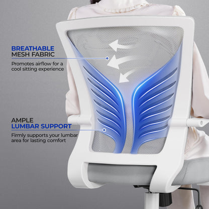 Yaheetech Office Chair Mesh Desk Chair Computer Chair Gaming Chair Adjustable Comfy Chair Swivel Ergonomic Chair for Home Office/Work/Study, Light Gray