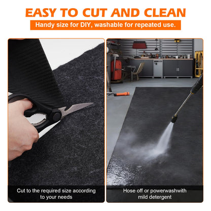 Grefinity Oil Spill Mat, 60" x 72" Oil Mat for Driveway, Under Car Pad for Garage Floor, Protects Against Oil, Chemicals & Stains with TPE Anti-Leak Backing, Reusable & Washable