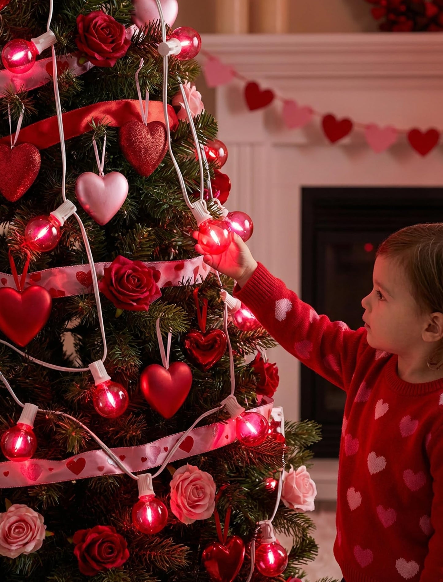 50Ft G40 LED Valentine's Day String Lights Outdoor, Valentines Decorations Lights with 27 Red Shatterproof Globe Bulbs, Hanging Patio Lights for Outside Wedding Backyard Porch Roofline, White Wire