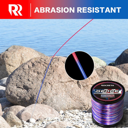 ROCRETA Geode Monofilament Fishing Line - Premium Resistant Nylon Mono Fishing Line 3-100lb - Superior Freshwater & Saltwater Mono Leader Materials 500/1200/2400yds