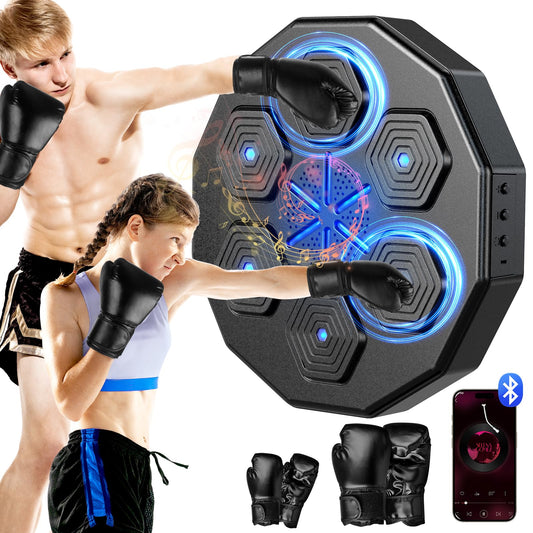 Beyn 2026 New Music Boxing Machine with Two Pairs of Gloves Upgraded 2.0 Smart Bluetooth Music Boxing Parent-Child Games Wall-Mounted Exercise Equipment for Home
