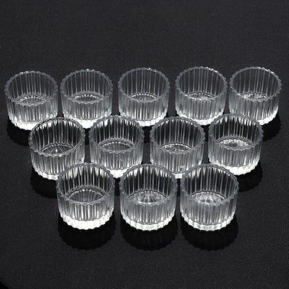 VOHO 36pcs Christmas Tea Lights Candle Holder, Clear Tealight Candle Holder for Gifts, Ribbed Glass Votive Candle Holders Centerpiece Table Decorations(2'' x 1.4'')