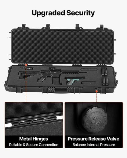 Rifle Hard Case with 4 Layers of Foam - Lockable, Waterproof & Crushproof | Ideal for Rifles & Shotguns