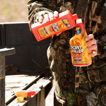 Scent Killer Gold Spray & Refill | Hunting Odor Eliminator with Hunt Dry Technology - 48 FL OZ