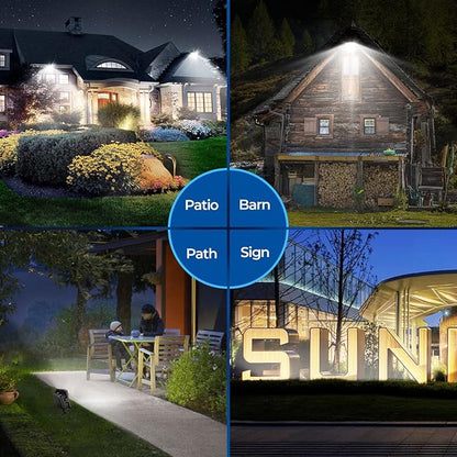CINOTON 50W LED Flood Light Outdoor, 7000LM IP65 Waterproof Security Wall Pack Light Fixture with 180°Knuckle for Patio Porch Garage Garden Lanscape 5000K Daylight 100-277V 2 Pack