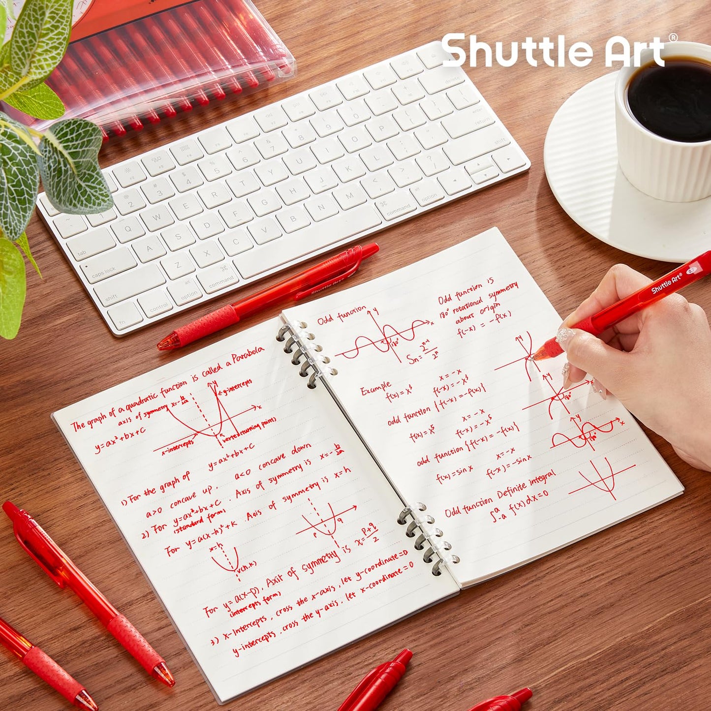Shuttle Art Red Gel Pens, 20 Pack Retractable 0.7mm Medium Point Rollerball Red Ink Pens Smooth Writing with Comfortable Grip for Writing Journaling Taking Notes Office School Home