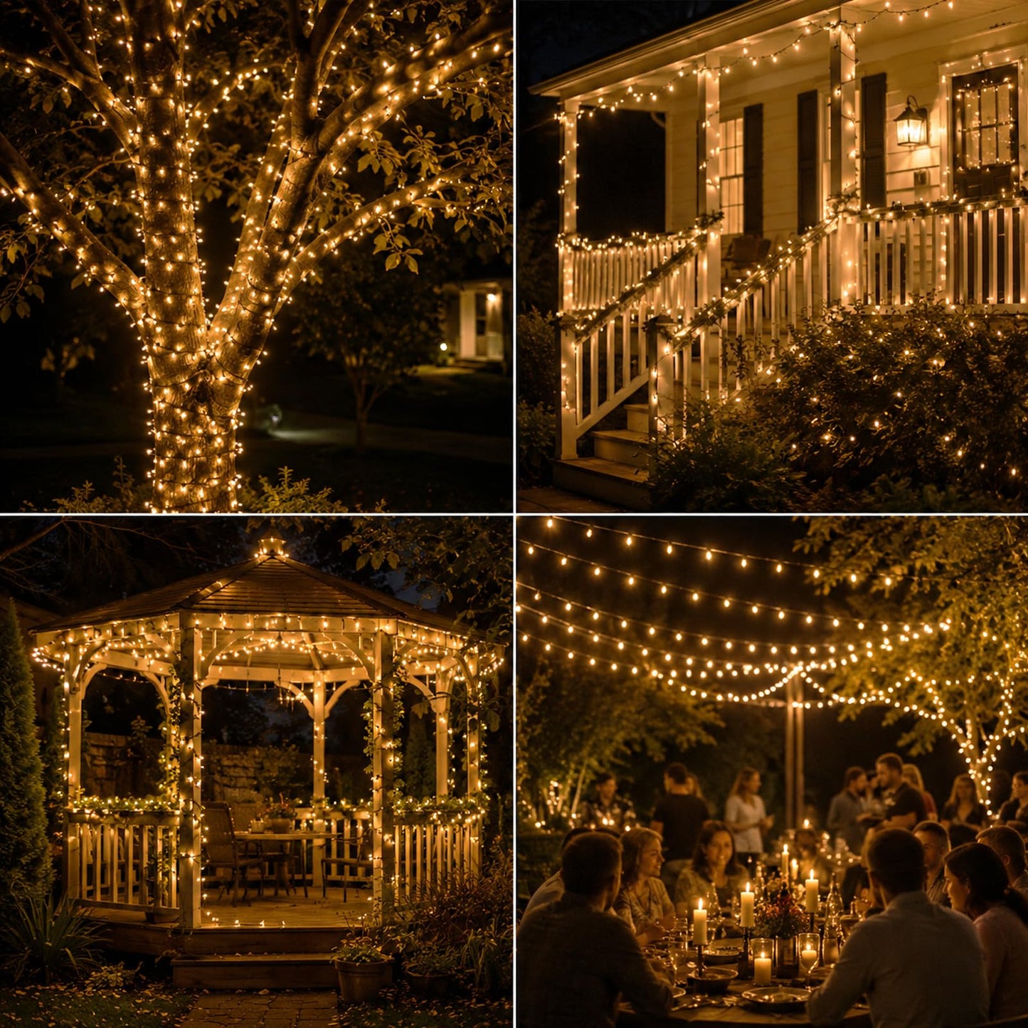 Afirst Brown String Lights, 21ft 100 Count Mini String Light on Brown Wire Cord UL Approved, Connectable Outdoor String Lights for Xmas Patio Home Party Garden Decor